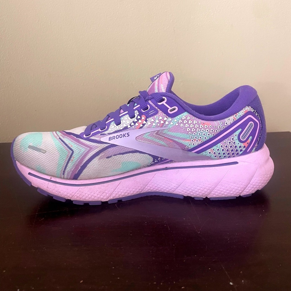 Brooks Ghost 14 Unity Womens 7.5 Running Shoes Purple Pink Swirl 1203561B524 - Picture 5 of 8